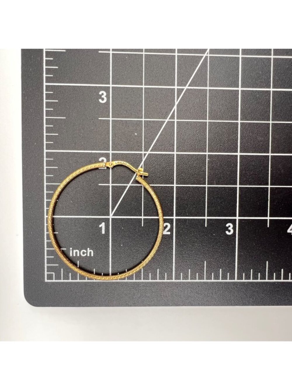 LIRM Italy 925 Sterling Silver 14k Gold Overlay Hoop Earrings 1.75" Textured - Picture 3 of 9